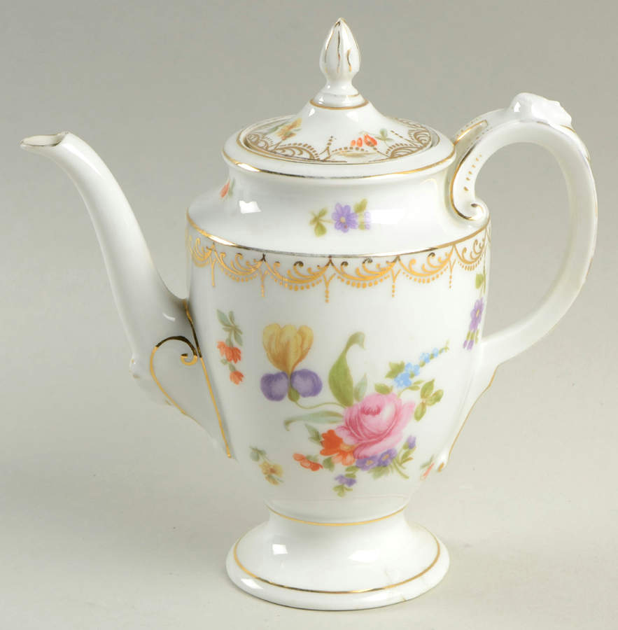 Meissen (White) Individual Coffee Pot & Lid by Rosenthal - Continental-1