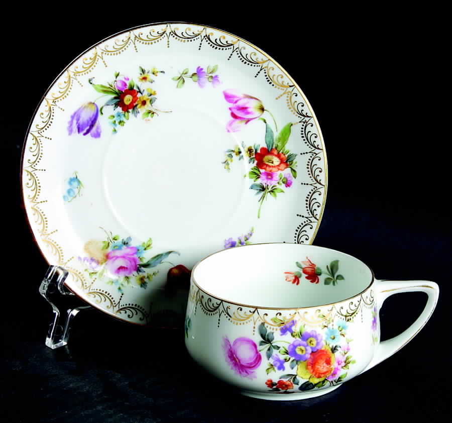 Meissen (White) Flat Cup & Saucer Set by Rosenthal - Continental-1