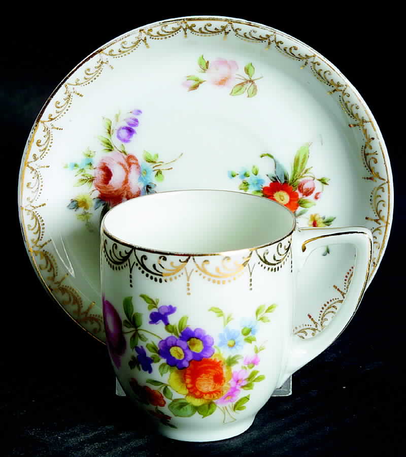 Meissen (White) Flat Demitasse Cup & Saucer Set by Rosenthal - Continental-1