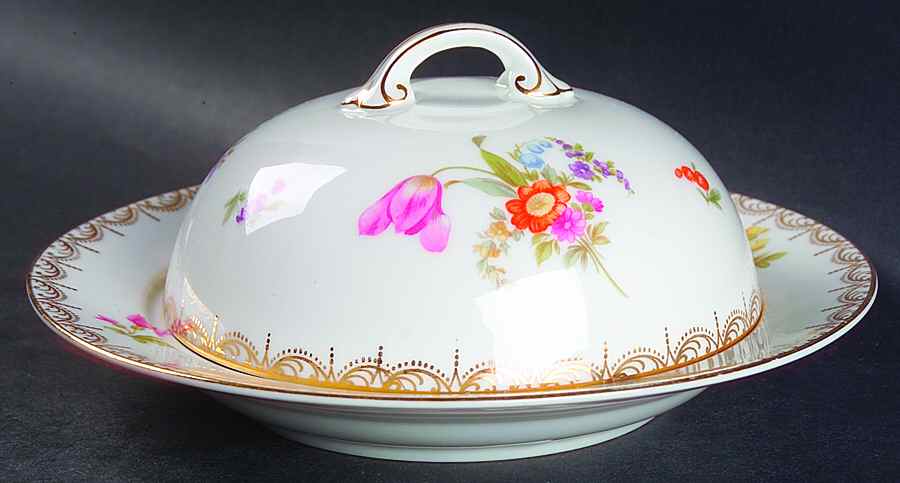 Meissen (White) Round Covered Butter by Rosenthal - Continental-1