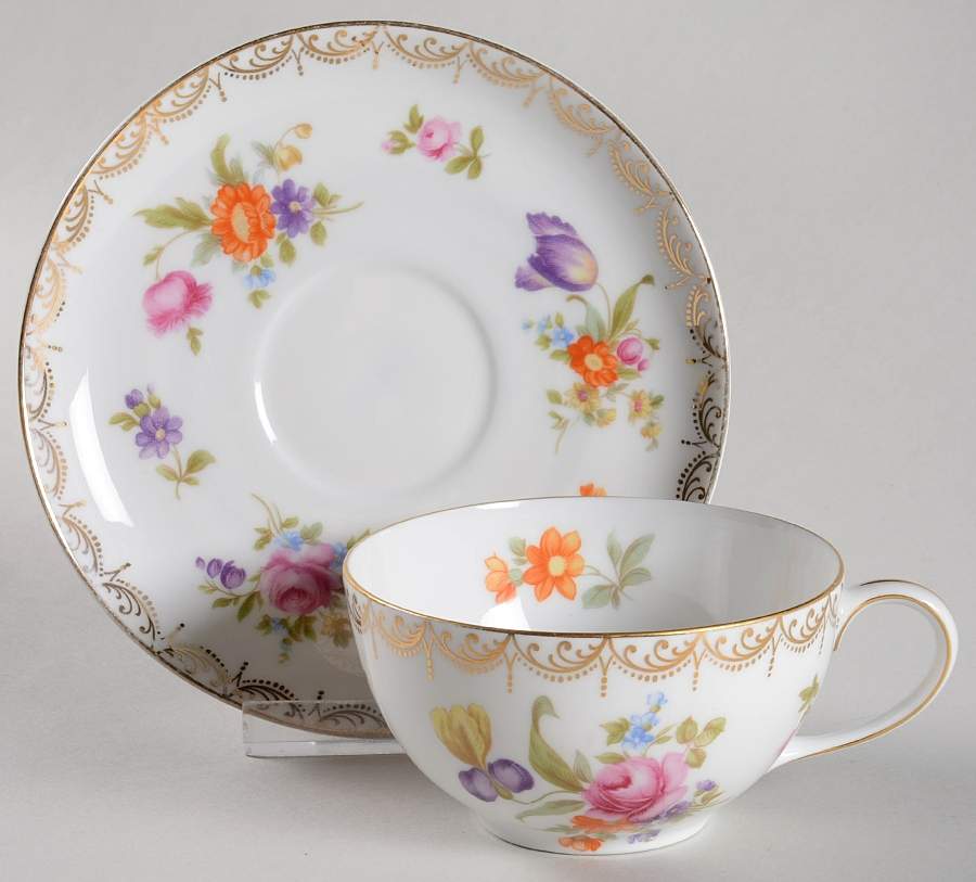 Meissen (White) Flat Cup & Saucer Set by Rosenthal - Continental-1