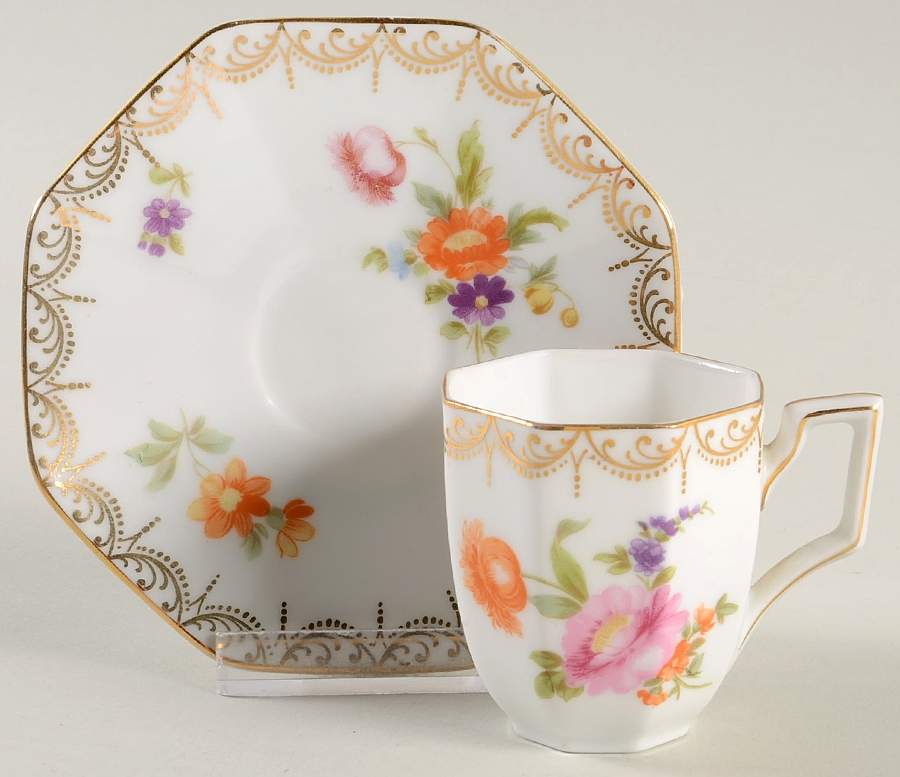 Meissen (White) Flat Demitasse Cup & Saucer Set by Rosenthal - Continental-1