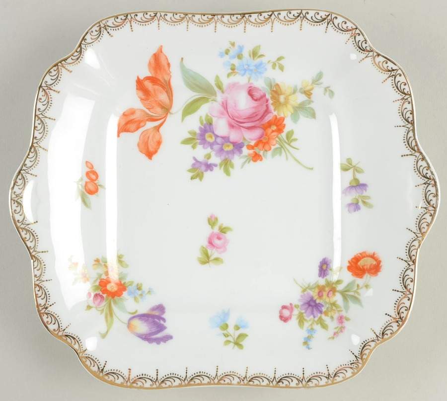 Meissen (White) Square Handled Cake Plate by Rosenthal - Continental-1