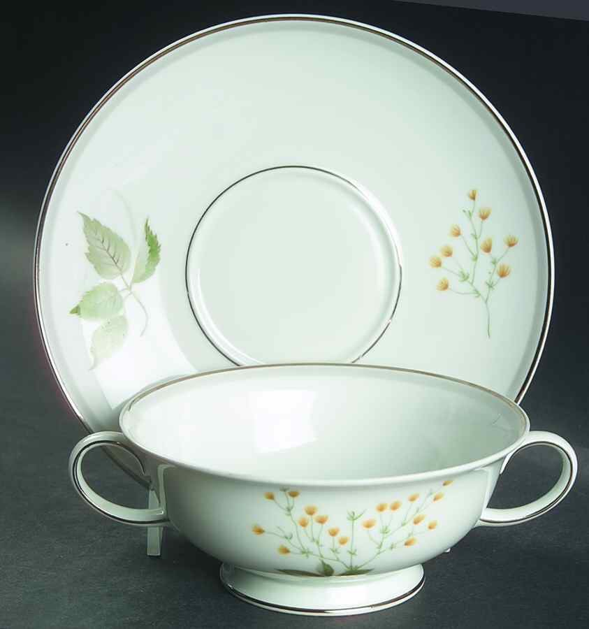 Melody Footed Cream Soup Bowl & Saucer Set by Rosenthal - Continental-1
