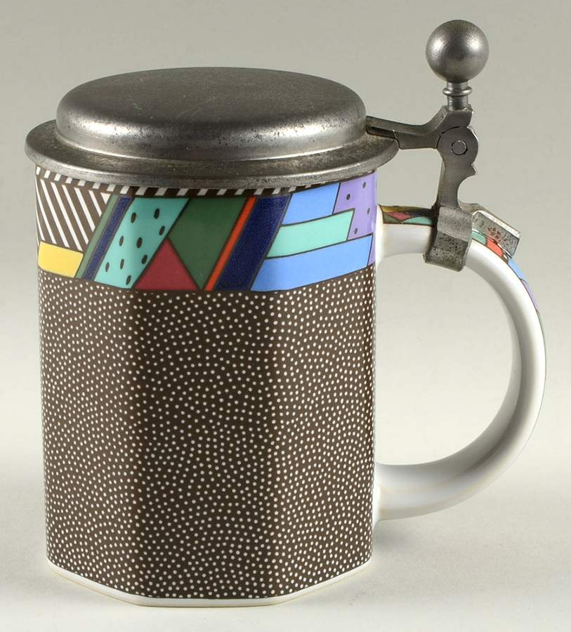 Metropol Tankard with Hinged Metal Lid by Rosenthal - Continental-1