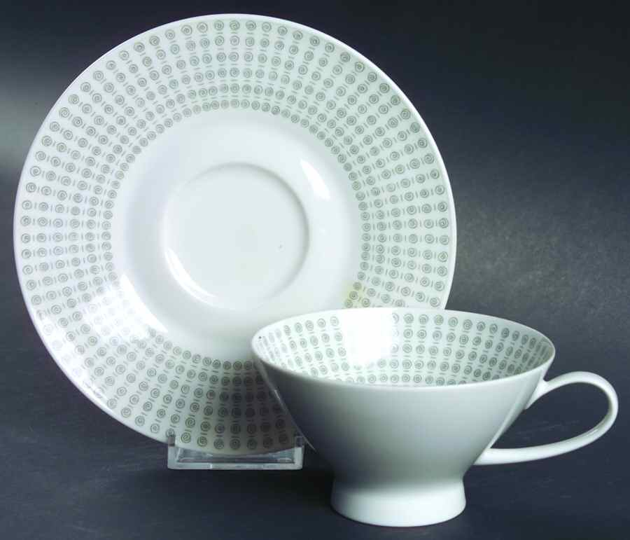 Minuet (Classic Modern Shape) Footed Cup & Saucer Set by Rosenthal - Continental-1