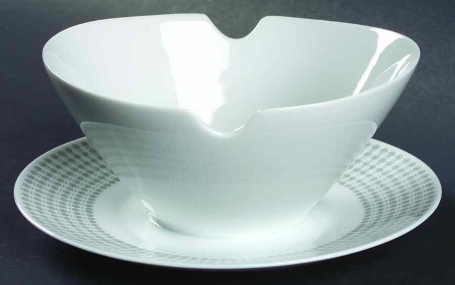Minuet (Classic Modern Shape) Gravy Boat with Attached Underplate by Rosenthal - Continental-1