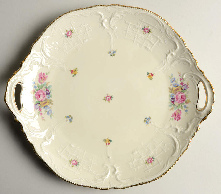 Minuet Cream (Sans Souci) Handled Cake Plate by Rosenthal - Continental-1