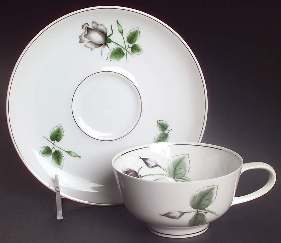 Midnight Rose Flat Cup & Saucer Set by Rosenthal - Continental-1