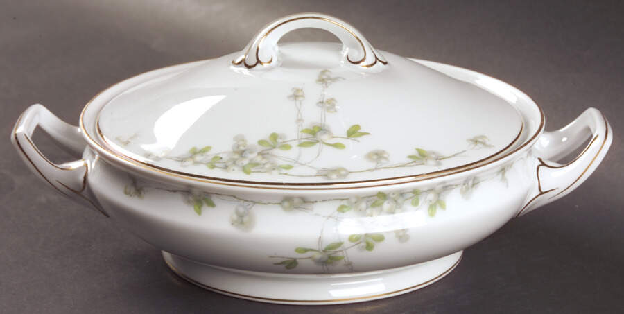 Mistletoe (Gold Trim) Round Covered Vegetable by Rosenthal - Continental-1