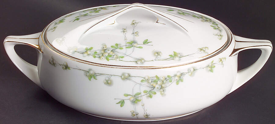 Mistletoe (Gold Trim) Oval Covered Vegetable by Rosenthal - Continental-1