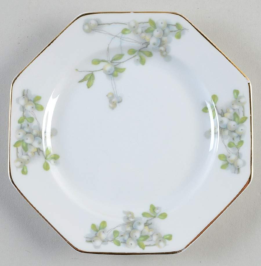 Mistletoe (Gold Trim) Octagonal Bread & Butter Plate by Rosenthal - Continental-1