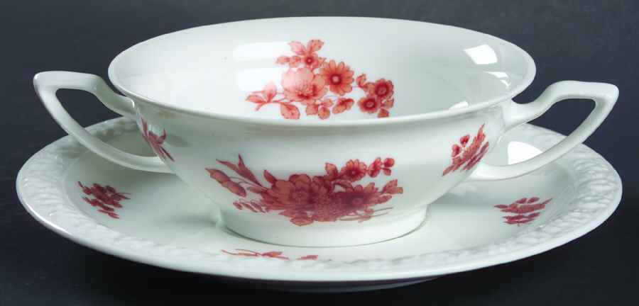 Monticello Orange Footed Cream Soup Bowl & Saucer Set by Rosenthal - Continental-1
