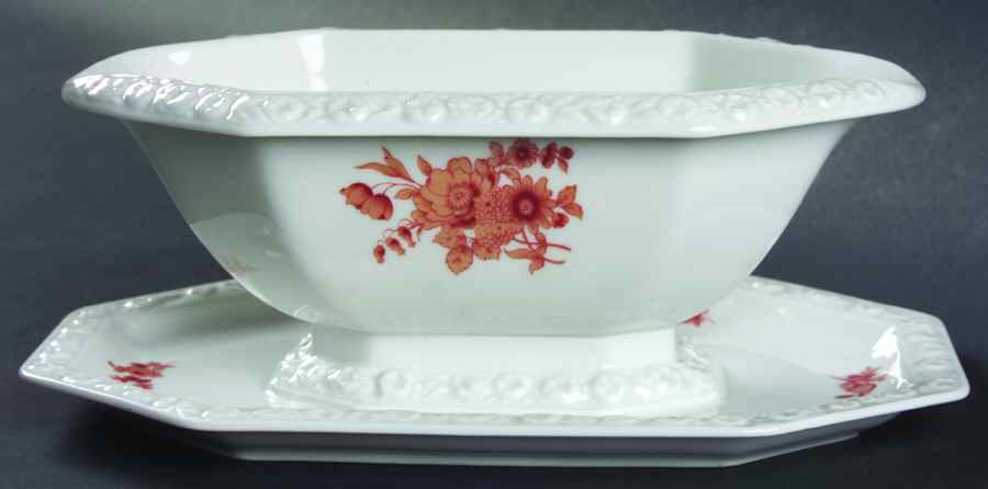 Monticello Orange Gravy Boat with Attached Underplate by Rosenthal - Continental-1