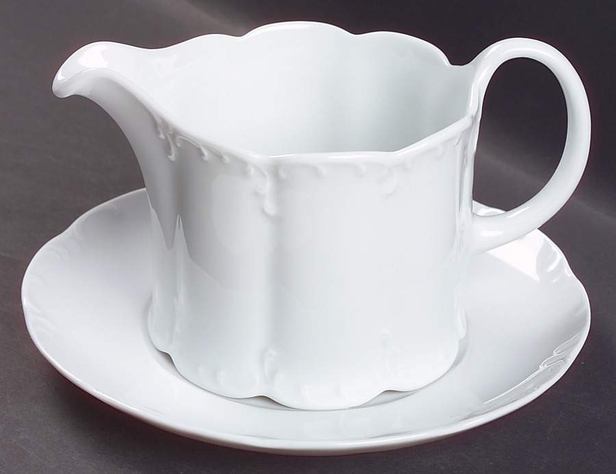 Monbijou (All White) Gravy Boat & Underplate by Rosenthal - Continental-1