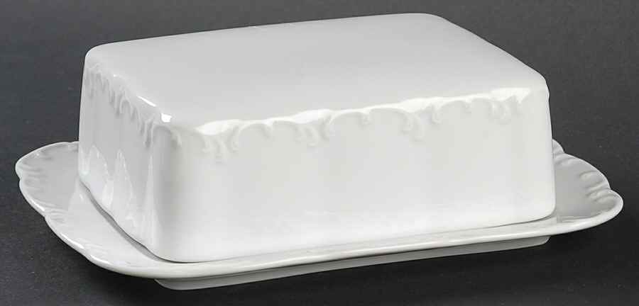 Monbijou (All White) Square Covered Butter by Rosenthal - Continental-1