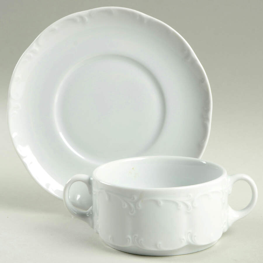 Monbijou (Restaurant) Flat Cream Soup Bowl & Saucer Set by Rosenthal - Continental-1