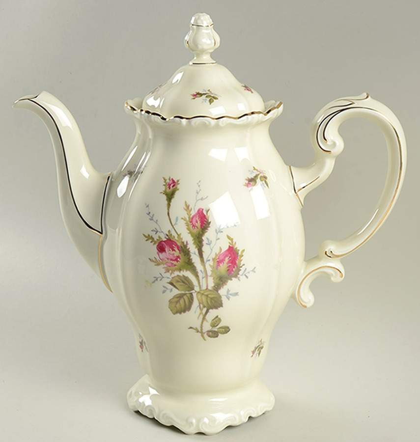 Moss Rose (Pompadour, Ivory Body, Off Center) Coffee Pot & Lid by Rosenthal - Continental-1