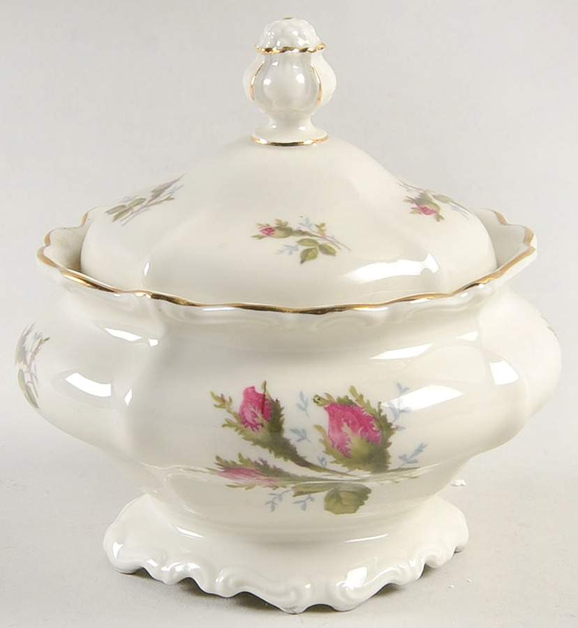 Moss Rose (Pompadour, Ivory Body, Off Center) Sugar Bowl & Lid by Rosenthal - Continental-1