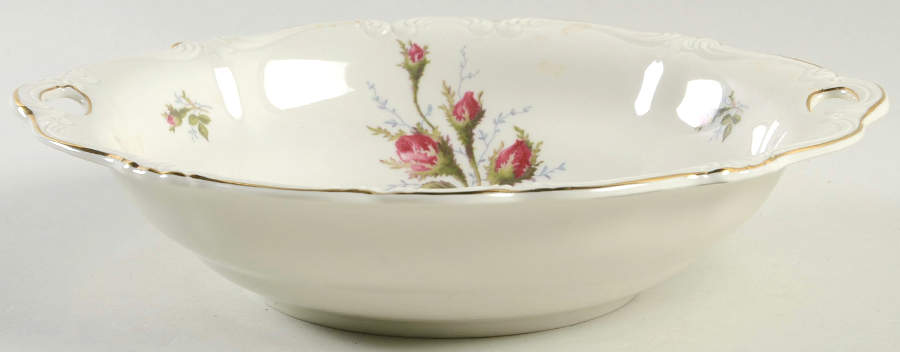 Moss Rose (Pompadour, Ivory Body, Off Center) 9" Round Vegetable Bowl by Rosenthal - Continental-1