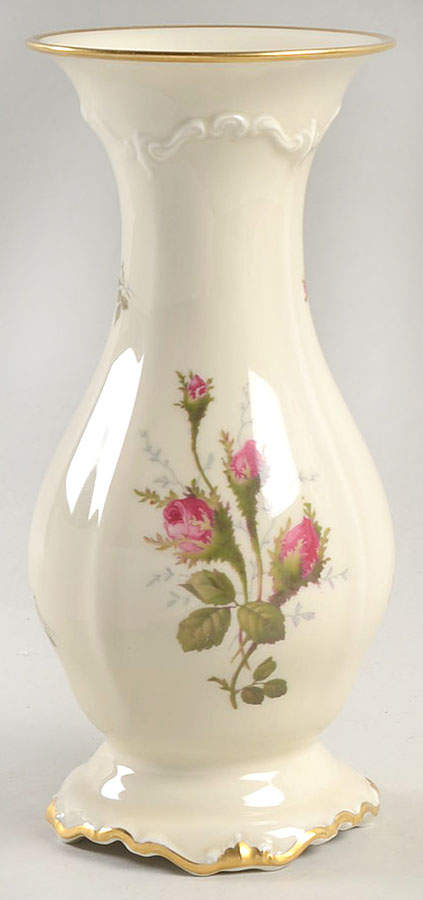 Moss Rose (Pompadour, Ivory Body, Off Center) 8" Vase by Rosenthal - Continental-1