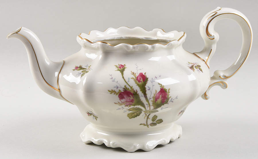 Moss Rose (Pompadour, Ivory Body, Off Center) Teapot No Lid by Rosenthal - Continental-1