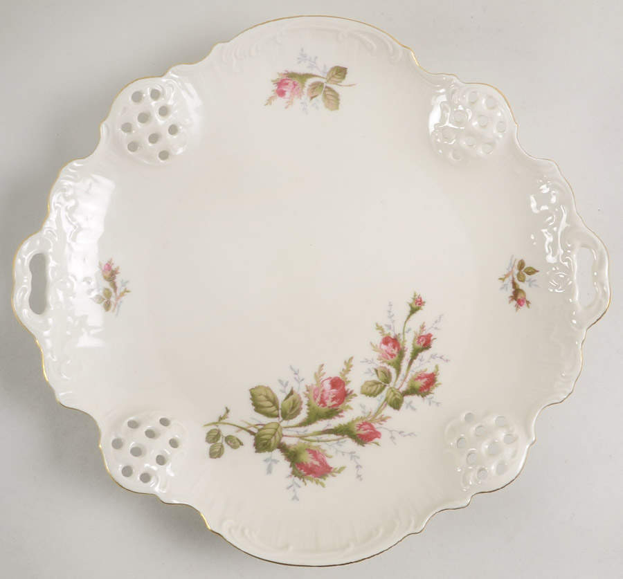 Moss Rose (Pompadour, Ivory Body, Off Center) Handled Cake Plate by Rosenthal - Continental-1
