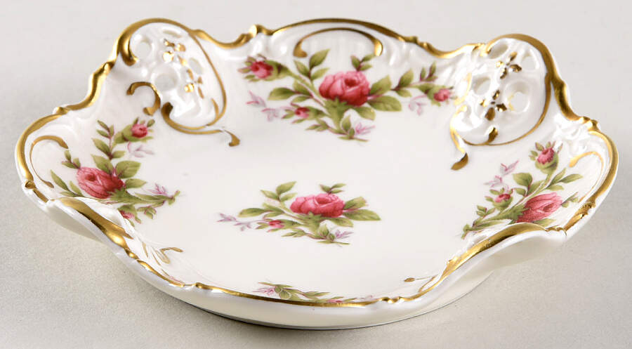 Moss Rose (Pompadour, Ivory Body, Off Center) 4" Ashtray by Rosenthal - Continental-1