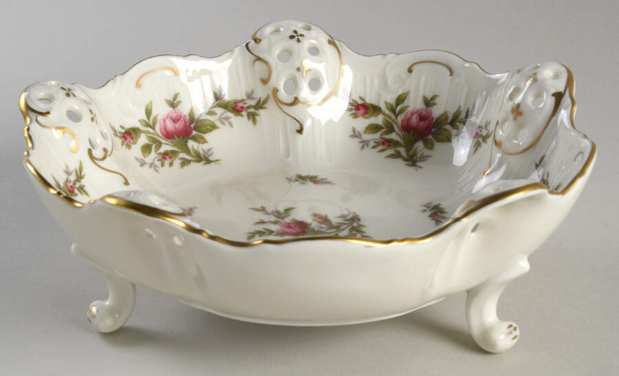 Moss Rose (Pompadour, Ivory Body, Off Center) Pierced 3 Toed Bon Bon by Rosenthal - Continental-1