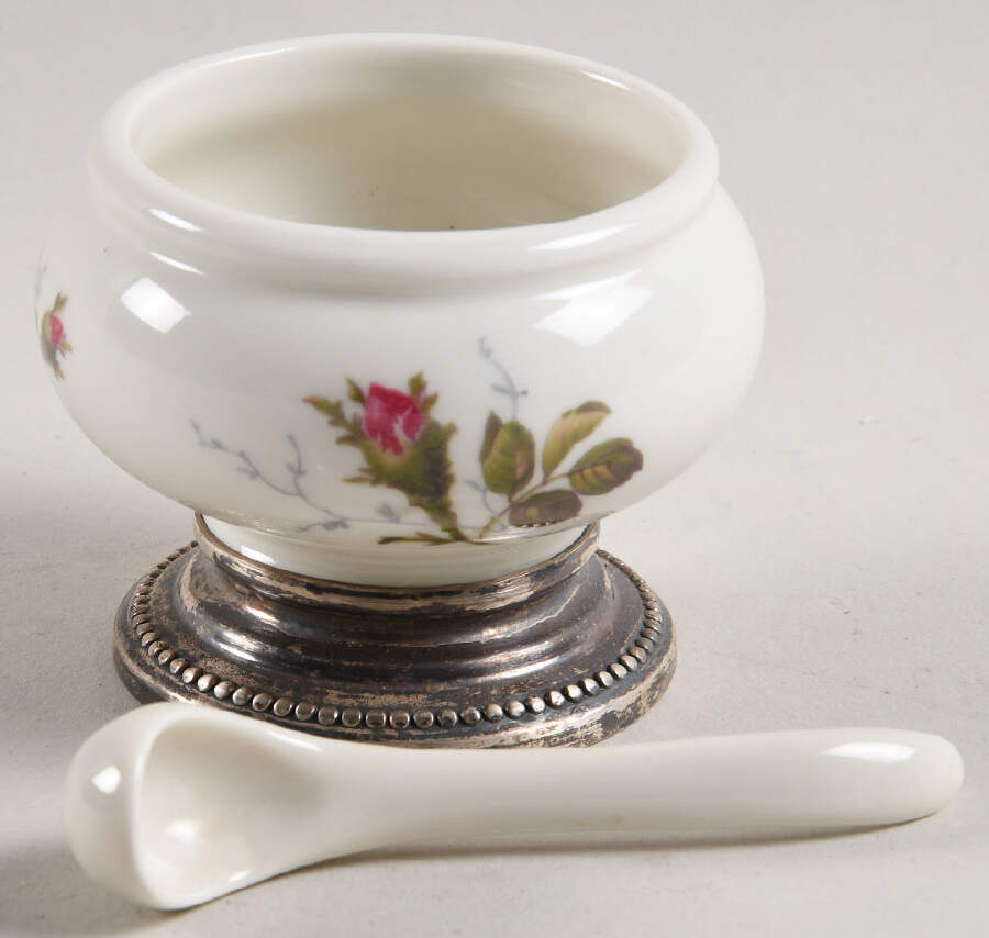 Moss Rose (Pompadour, Ivory Body, Off Center) Mustard Jar No Lid by Rosenthal - Continental-1