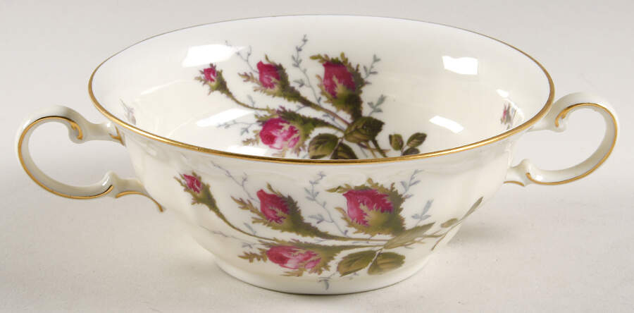 Moss Rose (Pompadour, Ivory Body, Off Center) Flat Cream Soup Bowl by Rosenthal - Continental-1