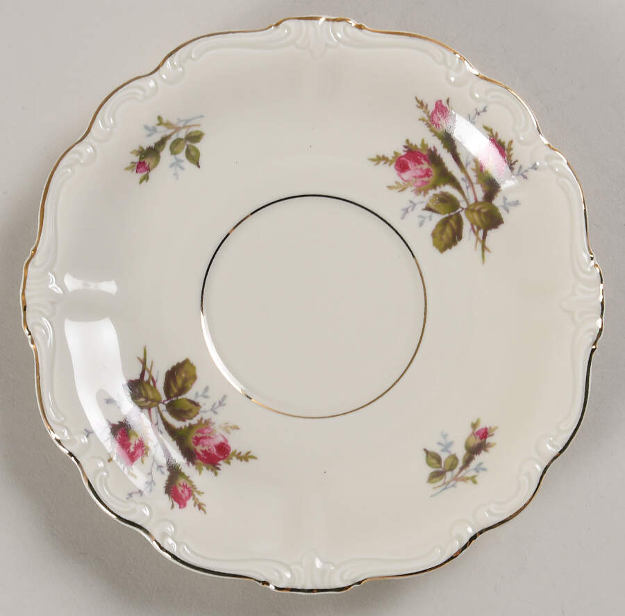 Moss Rose (Pompadour, Ivory Body, Off Center) Saucer for Flat Cream Soup Bowl by Rosenthal - Continental-1