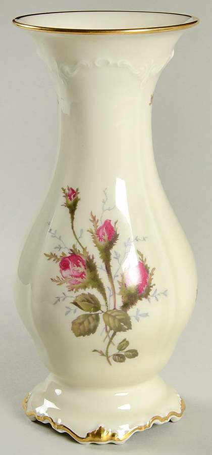 Moss Rose (Pompadour, Ivory Body, Off Center) 9" Vase by Rosenthal - Continental-1