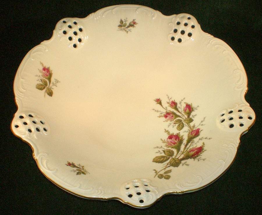Moss Rose (Pompadour, Ivory Body, Off Center) Pierced Bon Bon by Rosenthal - Continental-1