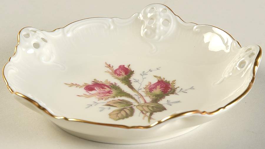 Moss Rose (Pompadour, Ivory Body, Off Center) Pierced Nut Dish by Rosenthal - Continental-1