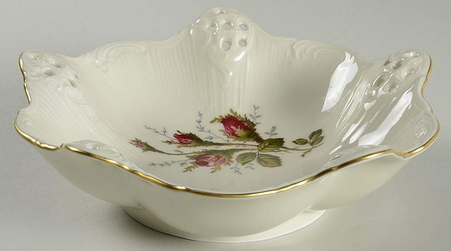 Moss Rose (Pompadour, Ivory Body, Off Center) 7" Open Candy Dish by Rosenthal - Continental-1