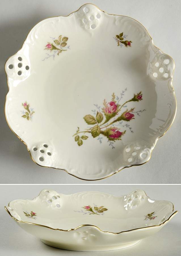 Moss Rose (Pompadour, Ivory Body, Off Center) 7" Bon Bon by Rosenthal - Continental-1