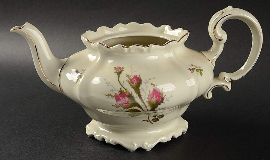 Moss Rose (Pompadour, Ivory Body, Off Center) Small Teapot No Lid by Rosenthal - Continental-1