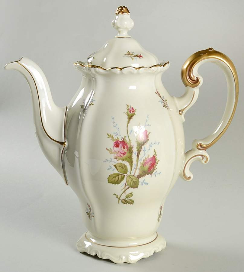 Moss Rose (Pompadour, Ivory Body, Off Center) Coffee Pot & Lid by Rosenthal - Continental-1