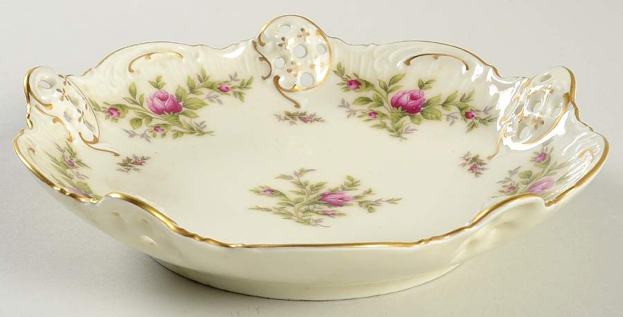 Moss Rose (Pompadour, Ivory Body, Off Center) Pierced Bon Bon by Rosenthal - Continental-1