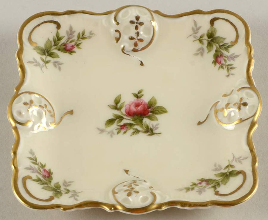 Moss Rose (Pompadour, Ivory Body, Off Center) 3" Ashtray by Rosenthal - Continental-1