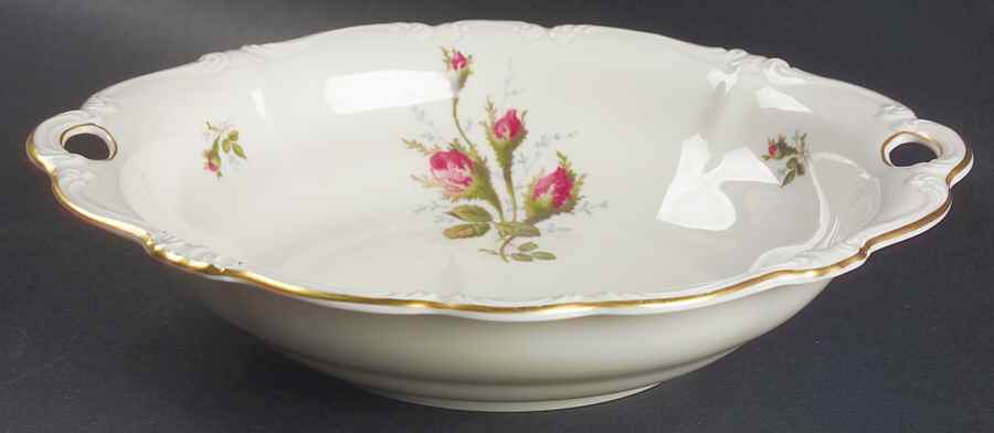 Moss Rose (Pompadour, Ivory Body, Off Center) 10" Round Vegetable Bowl by Rosenthal - Continental-1