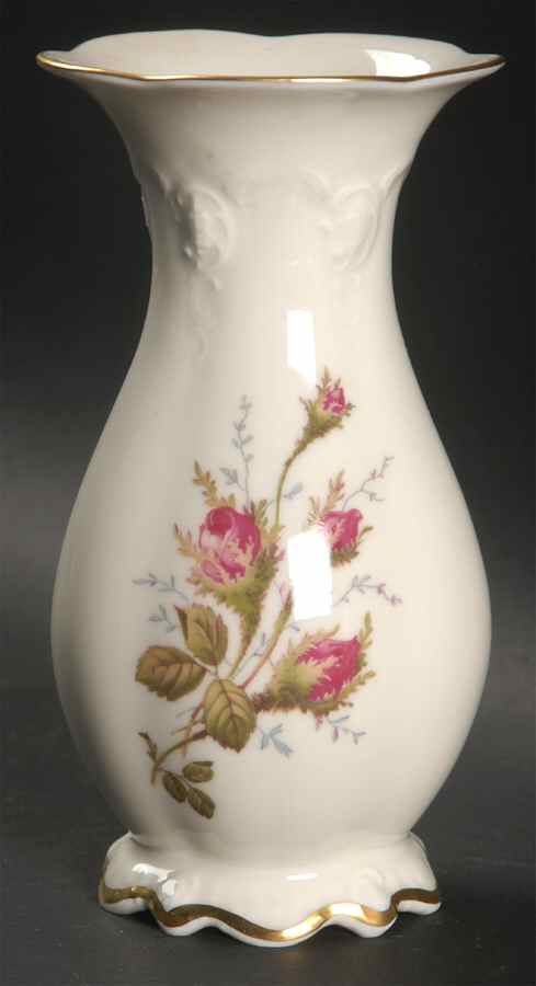 Moss Rose (Pompadour, Ivory Body, Off Center) 5" Vase by Rosenthal - Continental-1