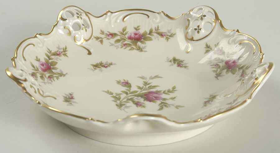 Moss Rose (Pompadour, Ivory Body, Off Center) Pierced Bon Bon by Rosenthal - Continental-1