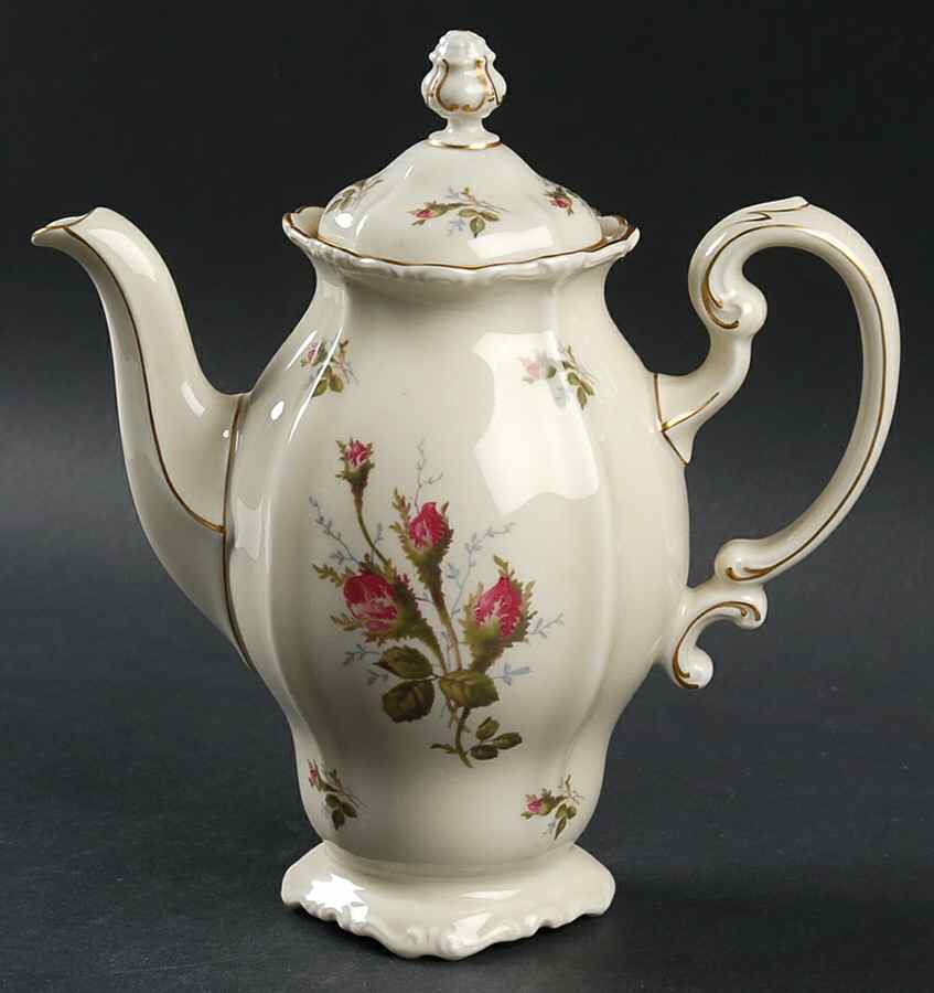 Moss Rose (Pompadour, Ivory Body, Off Center) Mini Coffee Pot & Lid by Rosenthal - Continental-1