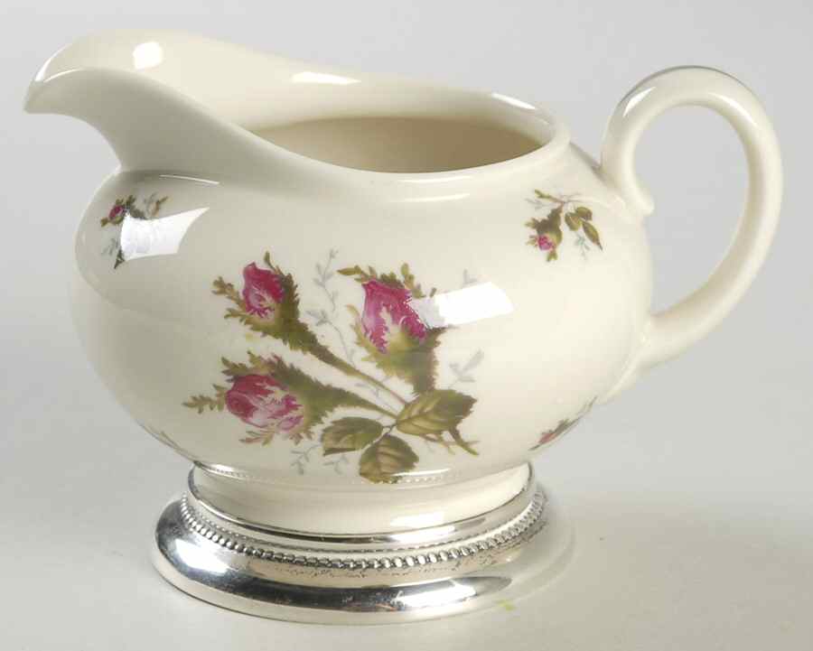 Moss Rose (Pompadour, Ivory Body, Off Center) Sterling Base Creamer by Rosenthal - Continental-1