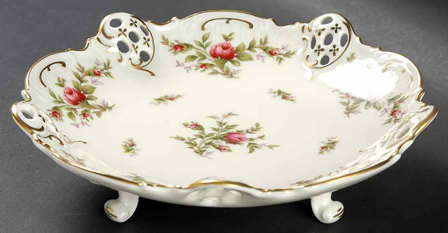 Moss Rose (Pompadour, Ivory Body, Off Center) 7'' Pierced Round Bowl by Rosenthal - Continental-1