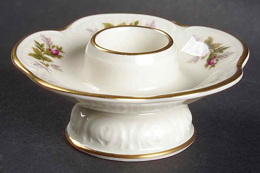 Moss Rose (Pompadour, Ivory Body, Off Center) 1" Small Candlestick by Rosenthal - Continental-1