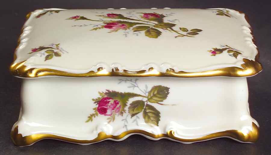 Moss Rose (Pompadour, Ivory Body, Off Center) Cigarette Box & Lid by Rosenthal - Continental-1
