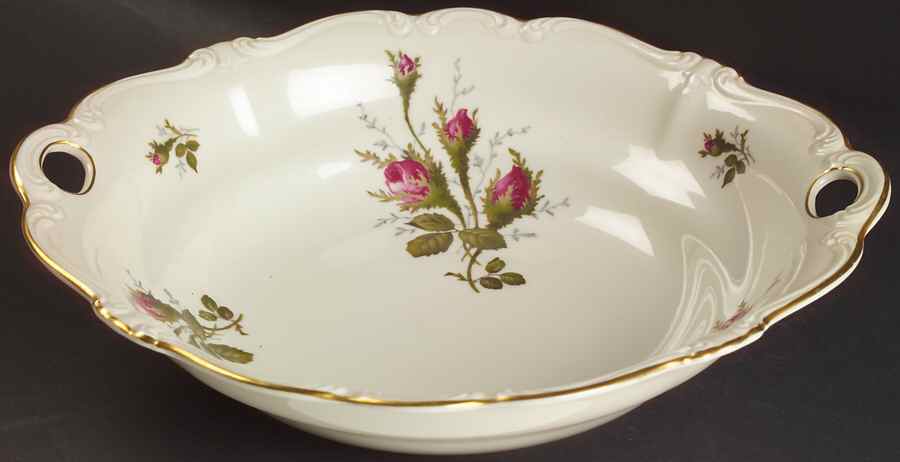 Moss Rose (Pompadour, Ivory Body, Off Center) 11" Round Vegetable Bowl by Rosenthal - Continental-1